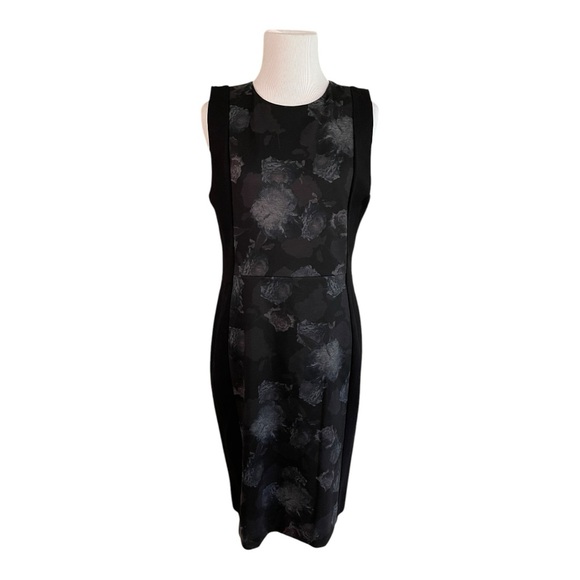 Black and Gray Sleeveless Sheath Pure Amici Dress